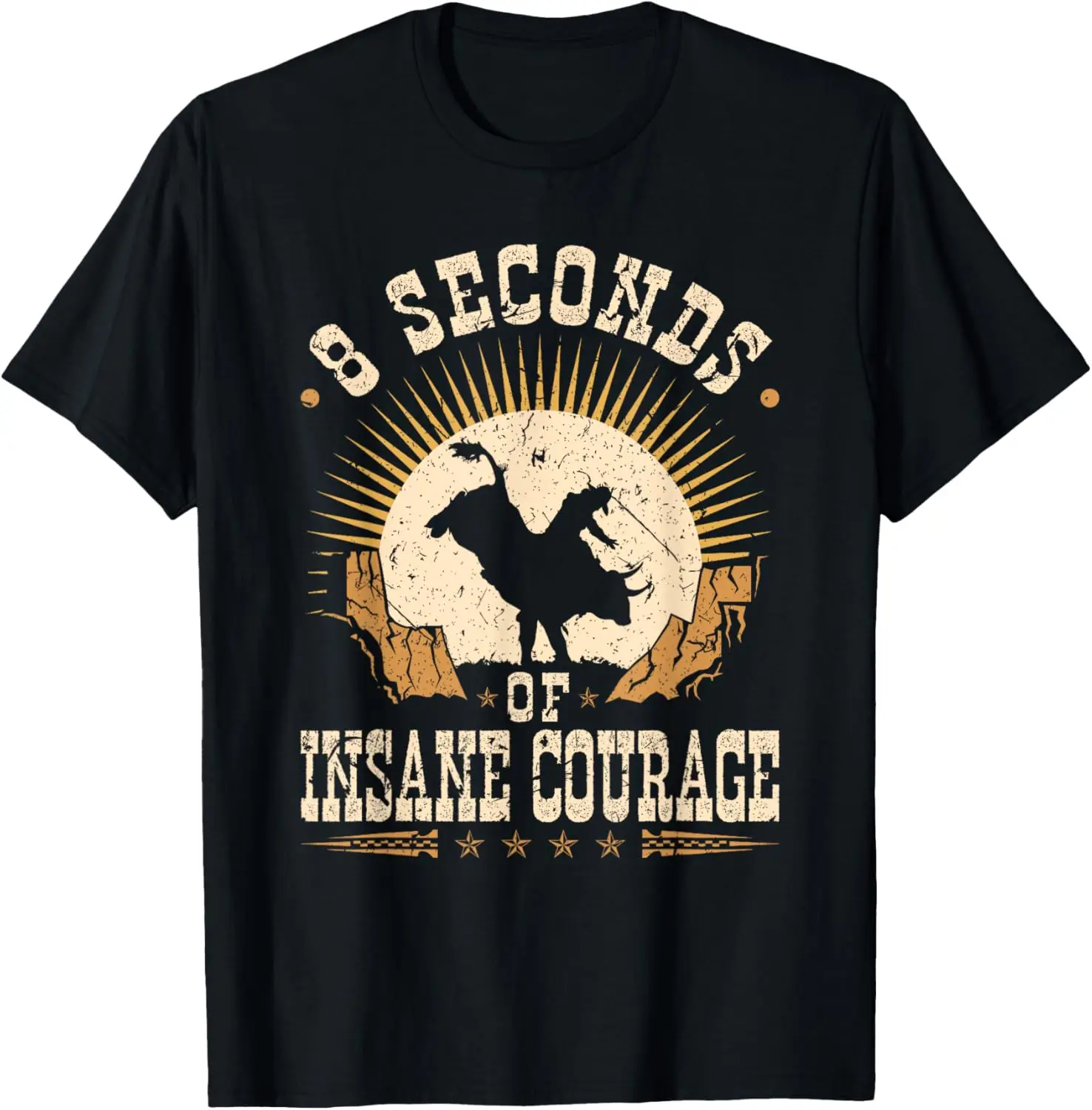 

Bull Riding Rodeo 8 Seconds Cowboy Jaripeo Bull Rider T-Shirt,100% cotton