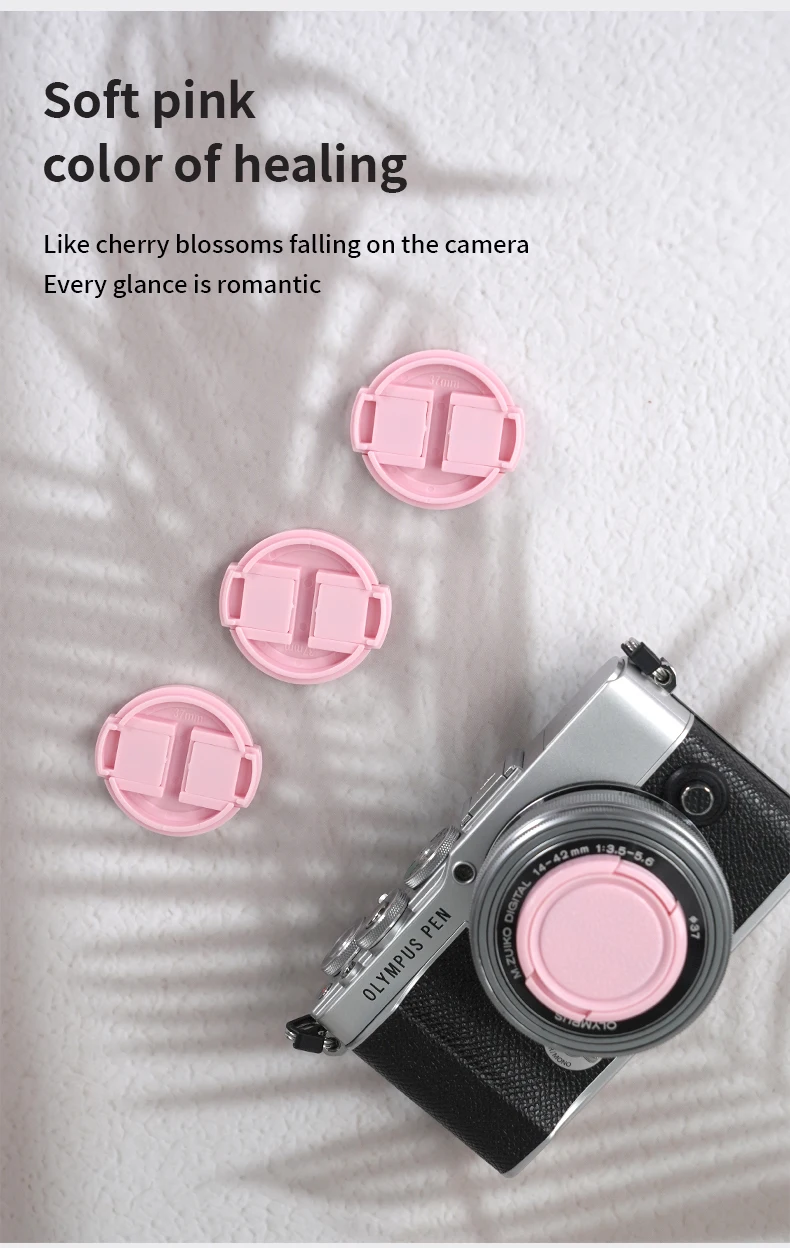 غطاء عدسة الكاميرا 37 ملم، غطاء حماية من النوع العالمي، غطاء أمامي للعدسة بدون حروف، غطاء كلا الجانبين