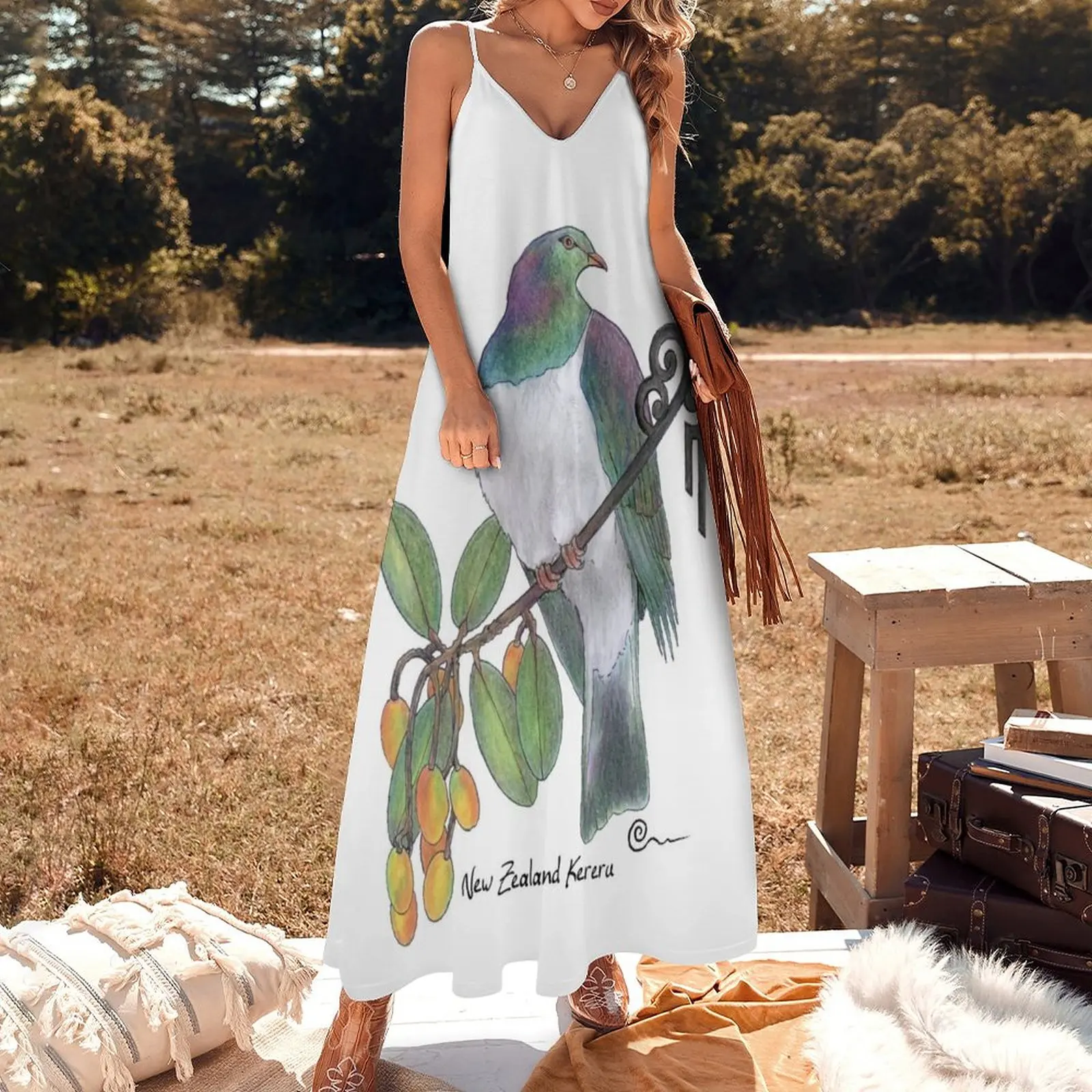 New Kereru - New Zealand Pigeon Sleeveless Dress Long dress luxury evening dress woman for wedding Summer women's clothing