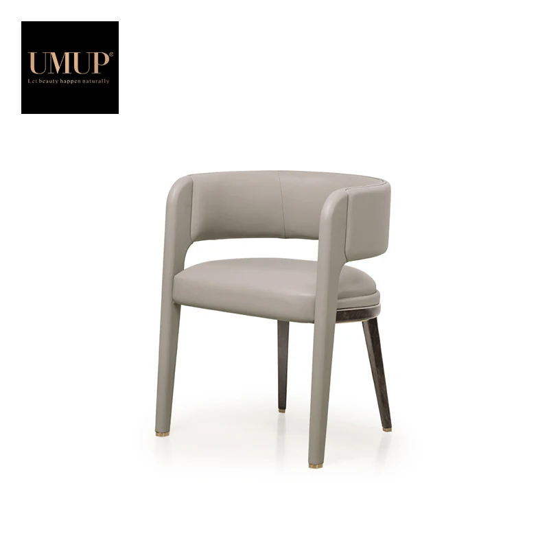 

Single Fabric Luxury Dining Chair Leather Beige High Back Modern Dining Chair