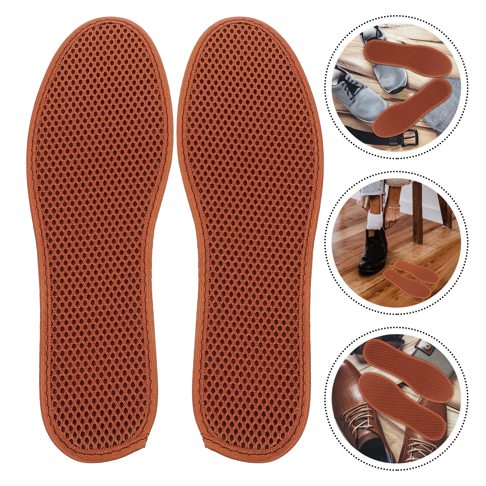 2Pairs Anti Odor Insoles Bamboo Charcoal Infused Sweat Wicking Breathable Arch Support Shoe Cushions for Athletes Everyday Wear