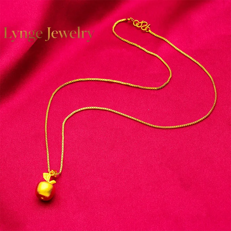 Lynge Jewelry 24K Gold AU999 Fruit Necklace Women's - Premium understated design, fresh style, vibrant for young women