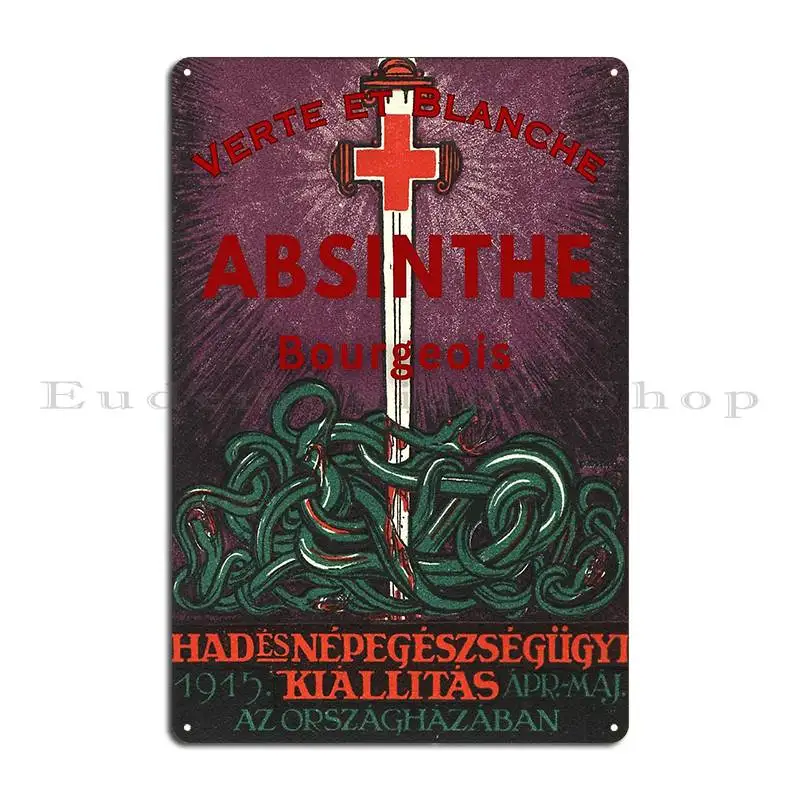 Vintage Marque Deposee Absinthe Bourgeois Lithograph Wall Art Metal Plaque Garage Plaques Home Plaques Printing Tin Sign Poster