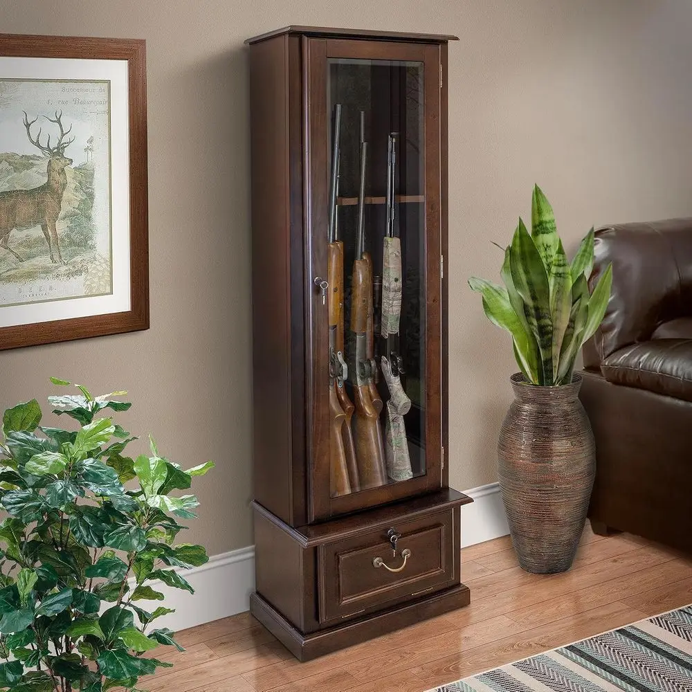 Rifle Storage Cabinet with Secure Glass Front