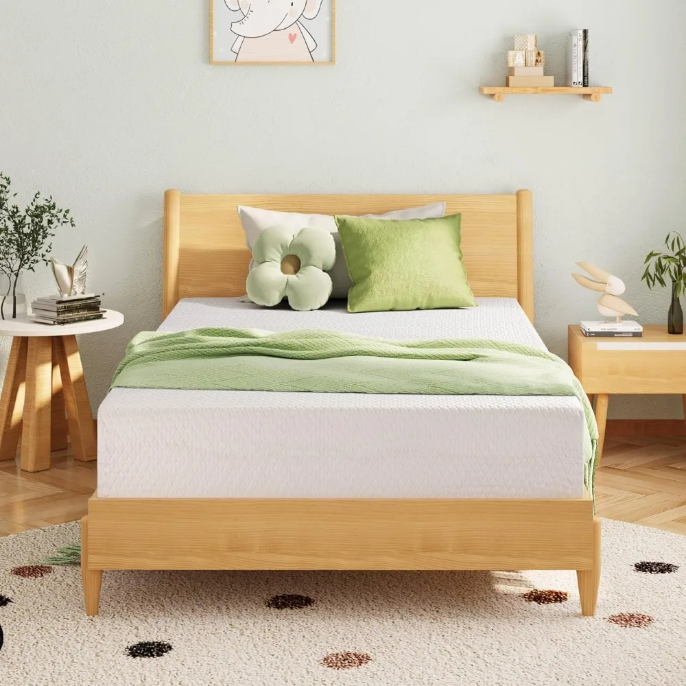 

Memory Foam Mattress w/Cooling Green Tea Gel, 8 Inch Bed Mattress in A Box, Pressure Relief w/Medium Firm Support, Mattresses
