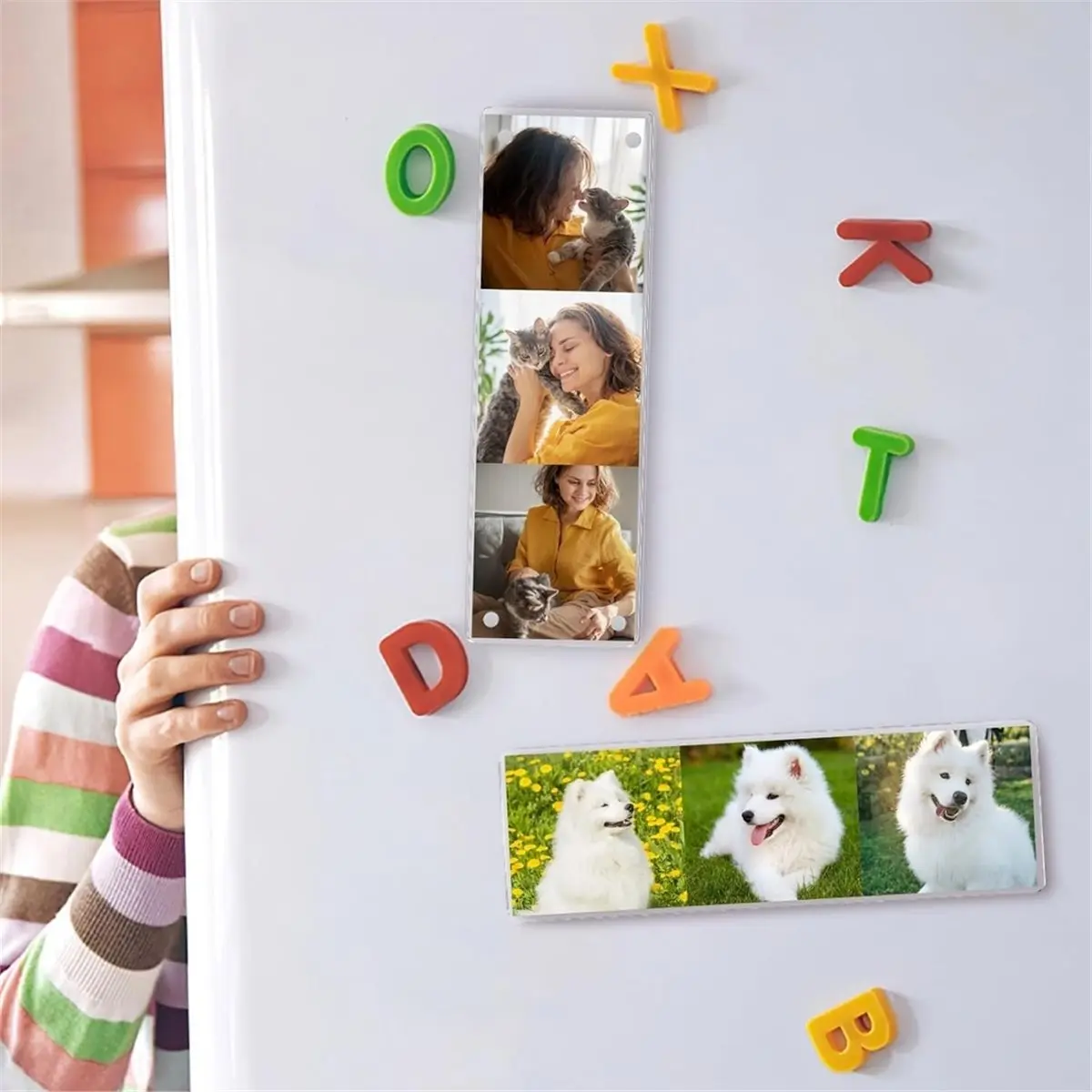 8 Pack 2x6 Acrylic Photobooth Magnet , Acrylic Fridge Magnetic Frames, Clear Acrylic Frame for Refrigerator