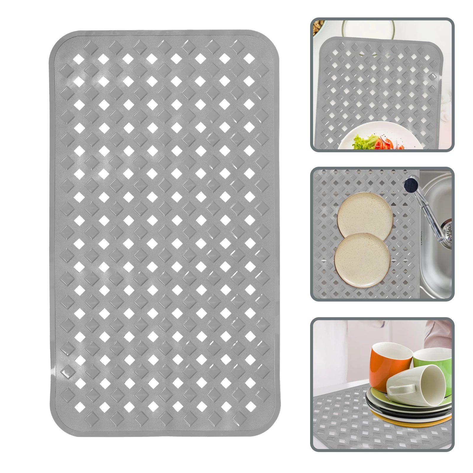 

Dish Draining Mat Kitchen Non-Slip Drying Pad Countertop Sink Mats Flexible Durable For Home Restaurant Use