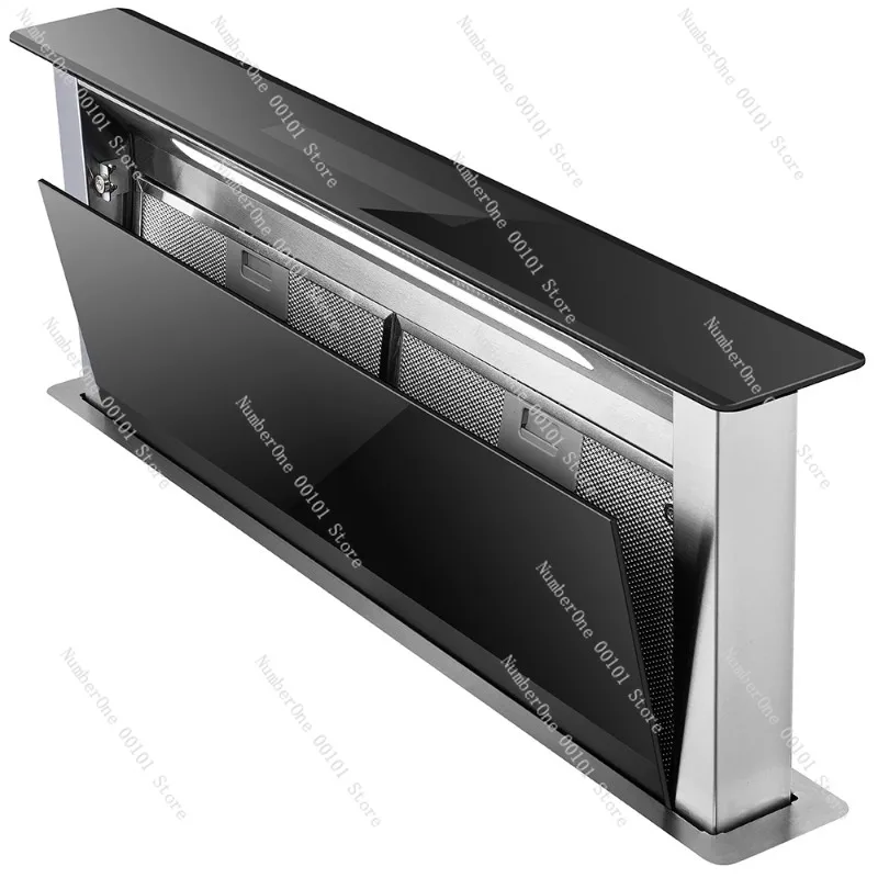 New latest glass and stainless steel downdraft kitchen range hood