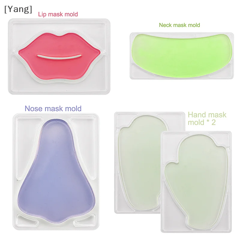 9Pcs/set Transparent ABS Facial Mask Molds Tray Reusable For Fruit Vegetable Mask Maker Machine Maker DIY Eye Lips Facial Mask