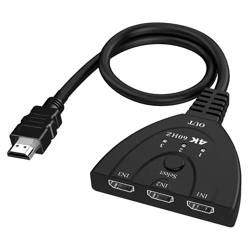 3 Port HDMI-compatible KVM Video Switcher 4K 3D 1080P 3 Input 1 Output Hub For HDTV DVD Xbox PS3 PS4
