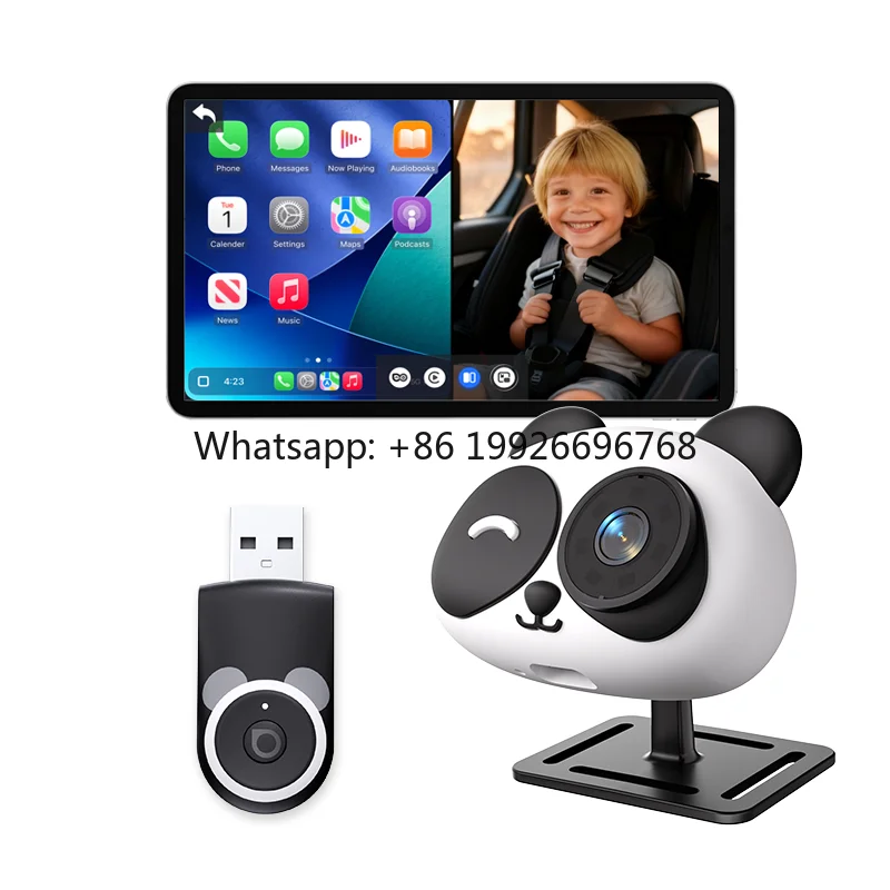 

Universal Smart Carplay Cabin Care Portable Adapter Bluetooth 5.4 Car Camera Back Seat Baby with 1-Year Warranty