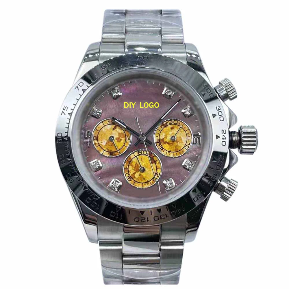 Customized Logo40mmhigh-end men's watch - Diamond watch mechanical movement, luxurious design, the best gift for men