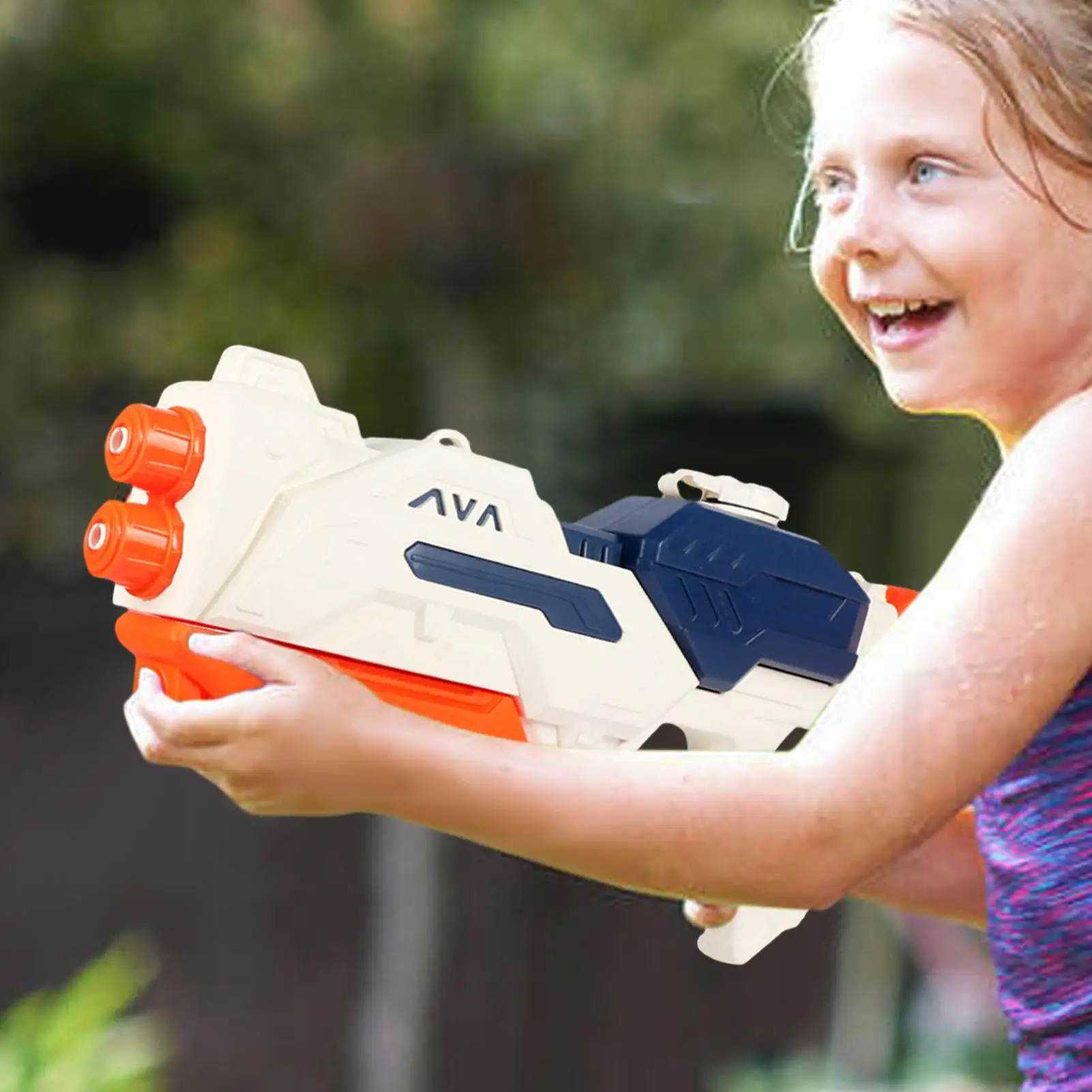 Letnie Zewnętrzne Elektryczne Pistolety na Wodę dla Dorosłych Zabawka Podwójna Dysza Spryskiwacz Wody z Goglami Basen Dziecięce Zabawki na Wodę