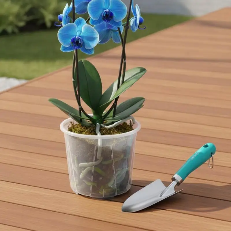 Clear Plastic Root Control Breathable Orchid Pot Transparent Flower Planter for Phalaenopsis Patio Balcony Indoor Planting
