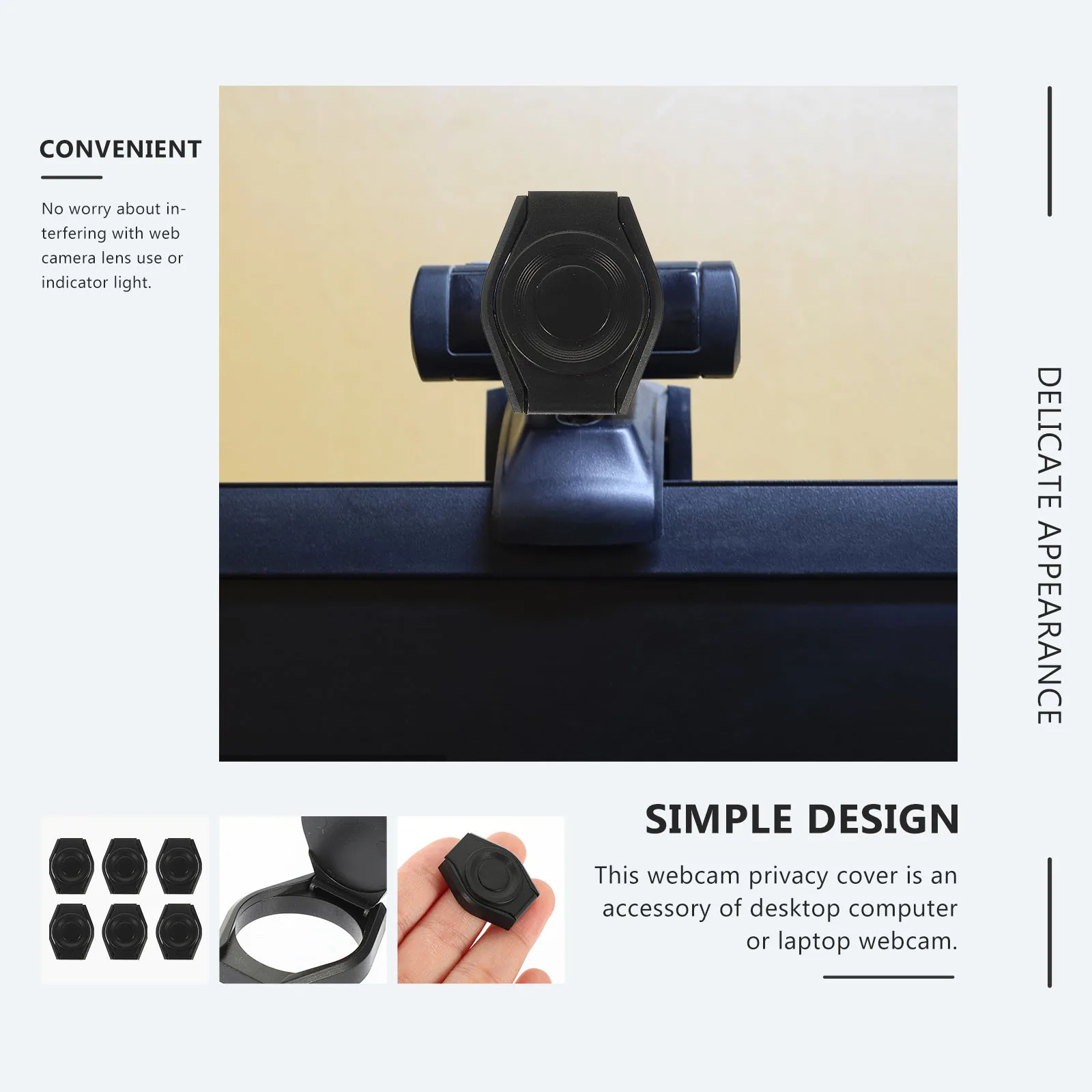 

6pcs Flipping Webcam Camera Cover Usb Privacy Protector Dust Proof Computer Lens Cover High Strength Plastic Anti Peeping Webcam