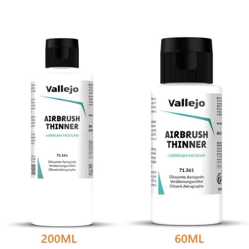 Vallejo Airbrush Thinner for Acrylic Model Paint 60/200ml Air Brush Paint Diluent Liquid Hobby Figure Mold Painting Art Supplies