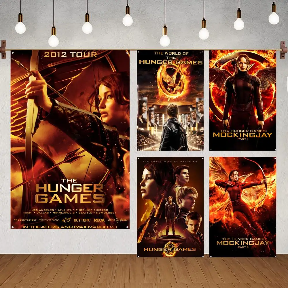The Hunger Games Flags Flags for indoor decoration with no edging and four corner rings for easy hanging