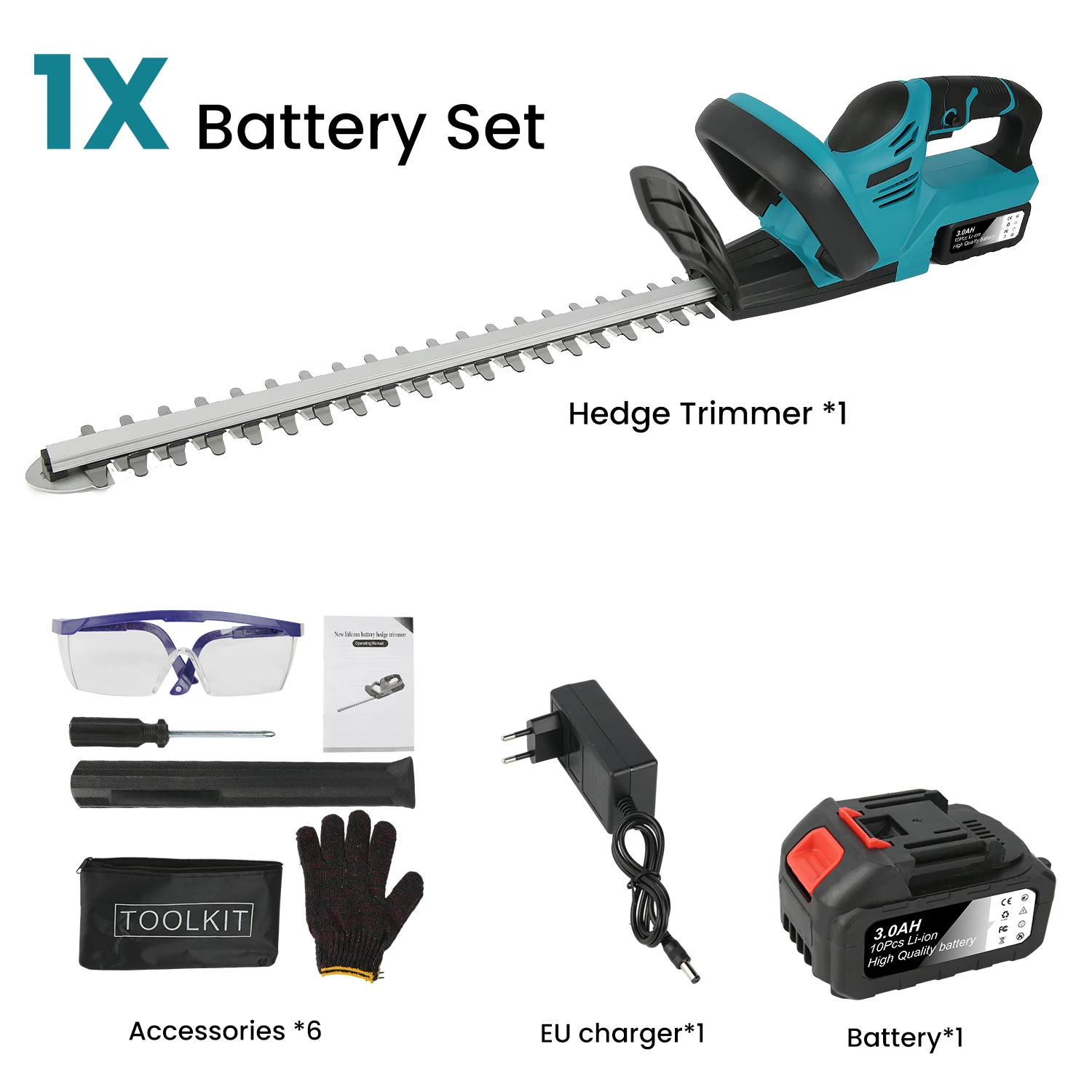 520mm Draadloze Elektrische Heggenschaar Grasmaaier Tuin Landschapsarchitectuur Heggenschaar Trimmer Elektrisch Gereedschap Voor Makita 21V Batterij