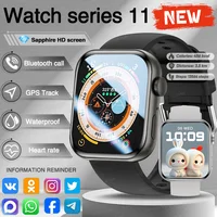 Para IOS Watch Series 11 hombres mujeres reloj inteligente GPS trayectoria pulsera pantalla AMOLED Bluetooth llamada deporte impermeable reloj inteligente