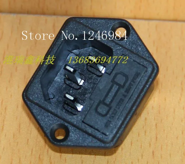 [SA]AC AC outlet triangle combo panel mount connector socket with insurance PST-101FS--100PCS/LOT