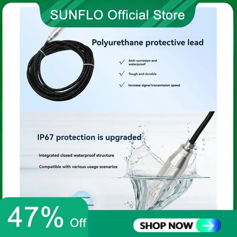 

Water Level Transmitter Liquid Level Sensor Submersible Water Level Transmitter 3Meter Range 5M Cable