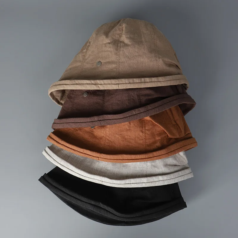 Leinen Gekräuselte Kante Sonnenhüte Für Frauen Faltbare Eimer Hut Sommer Visiere Kappen Weibliche Panama Bob Outdoor Strand Fischer Kappen Gorro – Detail 5
