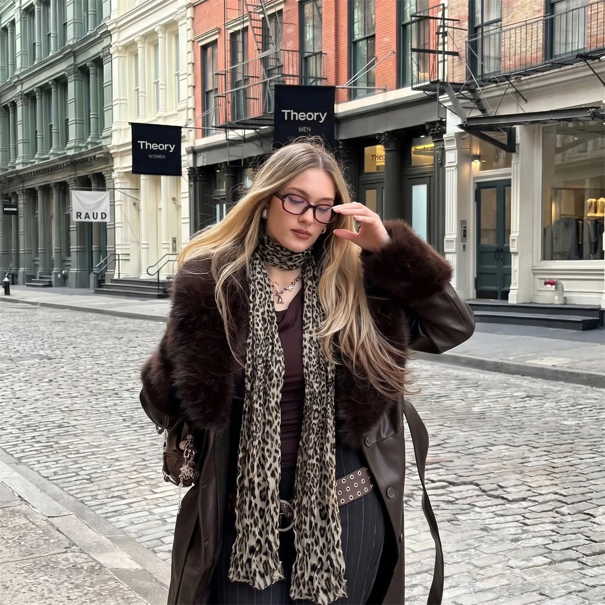 Long Leopard Print Lightweight Scarf Soft Sheer Slim Neck Wrap Women Elegant Decor Shawl For Daily Street Matching And Styling