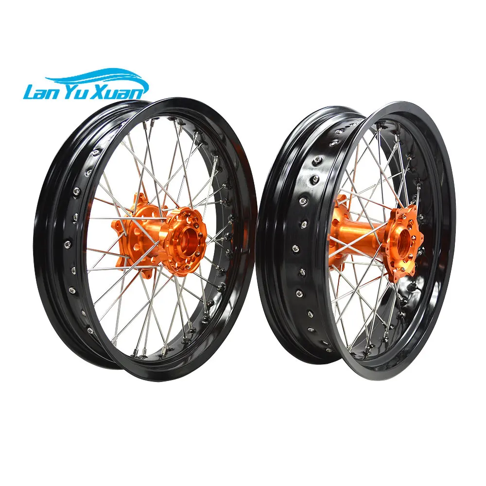 MOQ 1set exc sxf xcw 250 300 450 supermoto 17 inch motorcycle wheels for