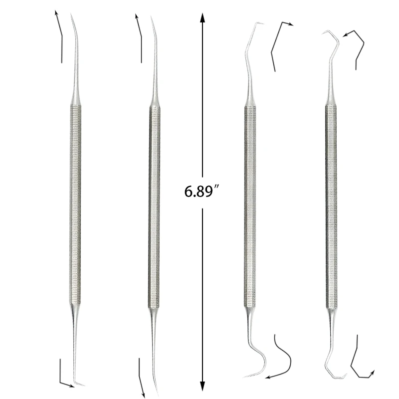 1pc Dentist Periodontal Probe Clean Tools Double Probe Hook Pick Ends Tooth Stains Remover Hygiene