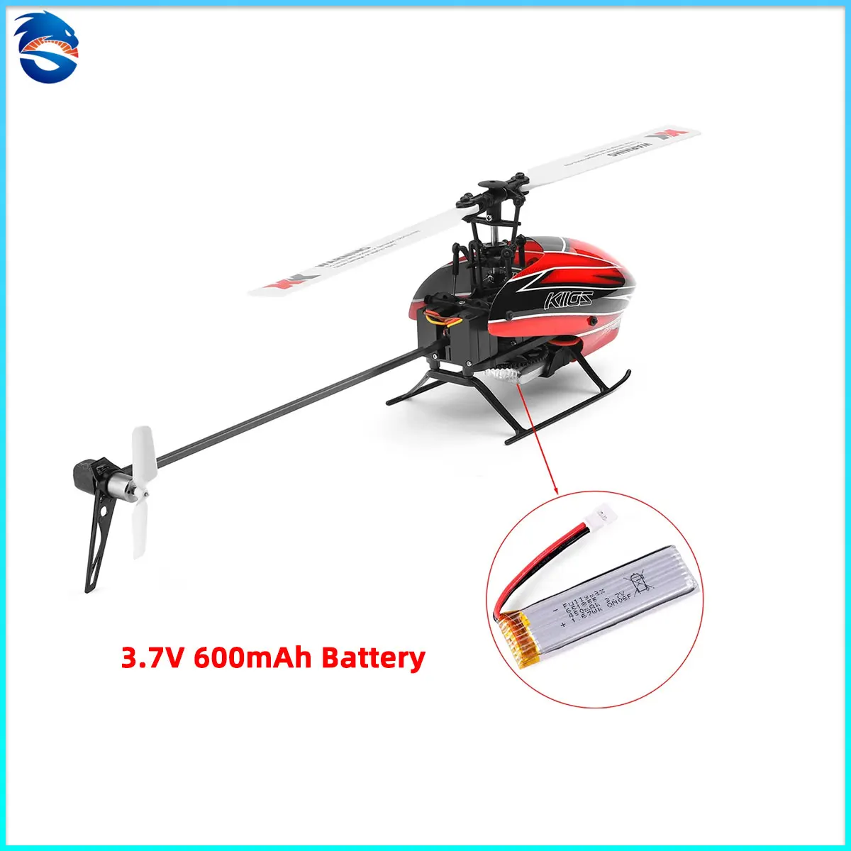 Skymaker 1S LiPo Battery 3.7V 600mAh MX2.0 Plug Upgrade Parts for WLtoys XK K110S V977 RC Helicopter