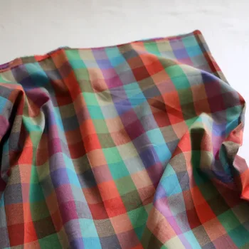 여름 체크 무늬 면 바느질 원단, 셔츠 드레스 의류, DIY 천 제작, 140x50cm  Best5