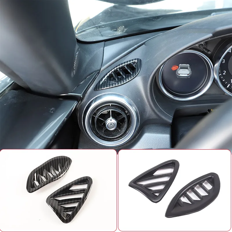 

For Mazda MX-5 MX5 2016-2023 ABS Carbon Fiber Car Dashboard Air Outlet Cover Decorative Sticker Car interior accessories