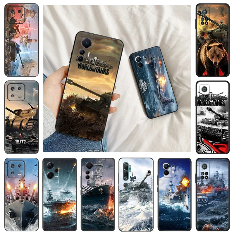 Soft Case for Xiaomi 13 Pro 12 Lite 12t 12s Ultra 12x 12c X5 Redmi Note12 5G K50 World Of Tanks Warships Black Phone Cases Cover