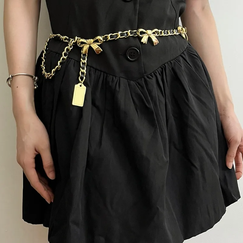 

Belt Metal Butterfly Braiding Waist Chain Punk Trend Light Luxury Clothes Chain Street Fashion Winter Sweater Chain Accessories