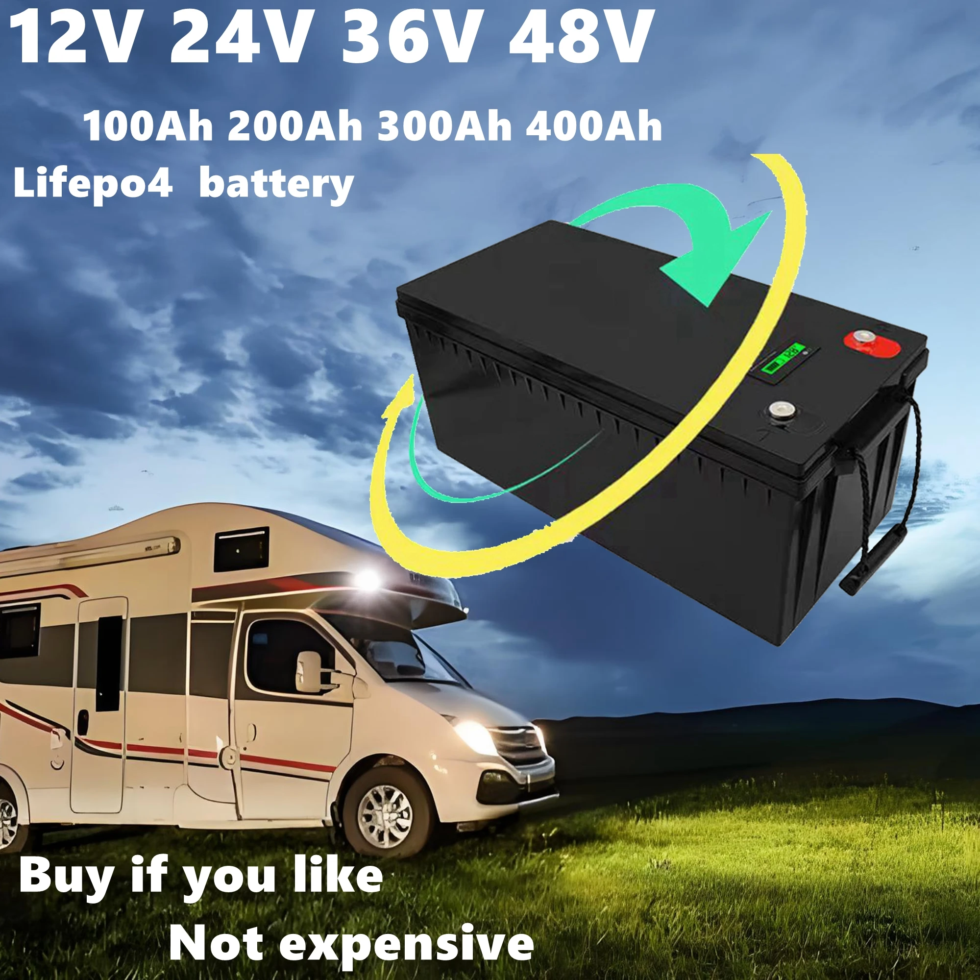 

12V 200AH 300AH 400Ah 24V 150Ah 200Ah 36V 48V 100Ah Lifepo4 lithium battery eu deep cycle for car audio solar system boat