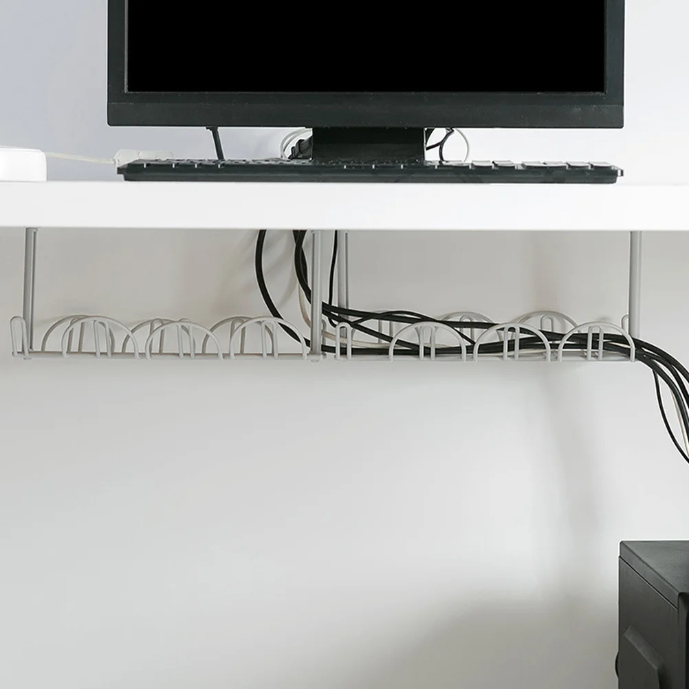 

1Set Under Desk Cable Organizer Iron Rack Professional Cable Management Basket Power Strip Holder Wire Storage Tray Durable