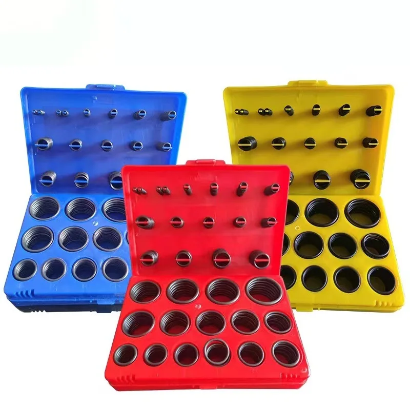 High Quality O ring Seal Set Washer Sealing NBR O-ring Gasket Red/Blue/Yellow Assortment Set Kit Box Eexcavator Service kit