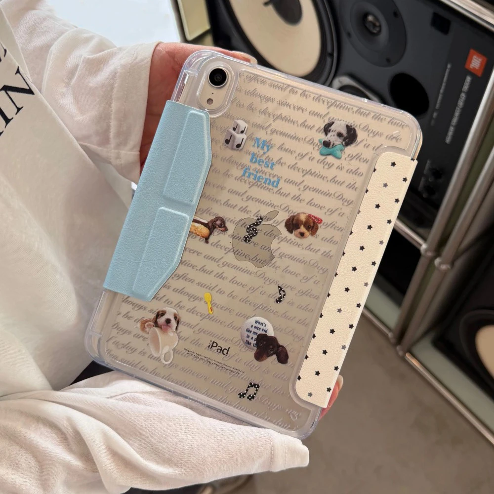Puppy Polka Dots New Tablet Case For iPad Pro 11 12.9in 13 M4 9.7 10.2 5/6th 7/8/9 10 11th MINI 6 7 Air 5 6 7 Trifold Case