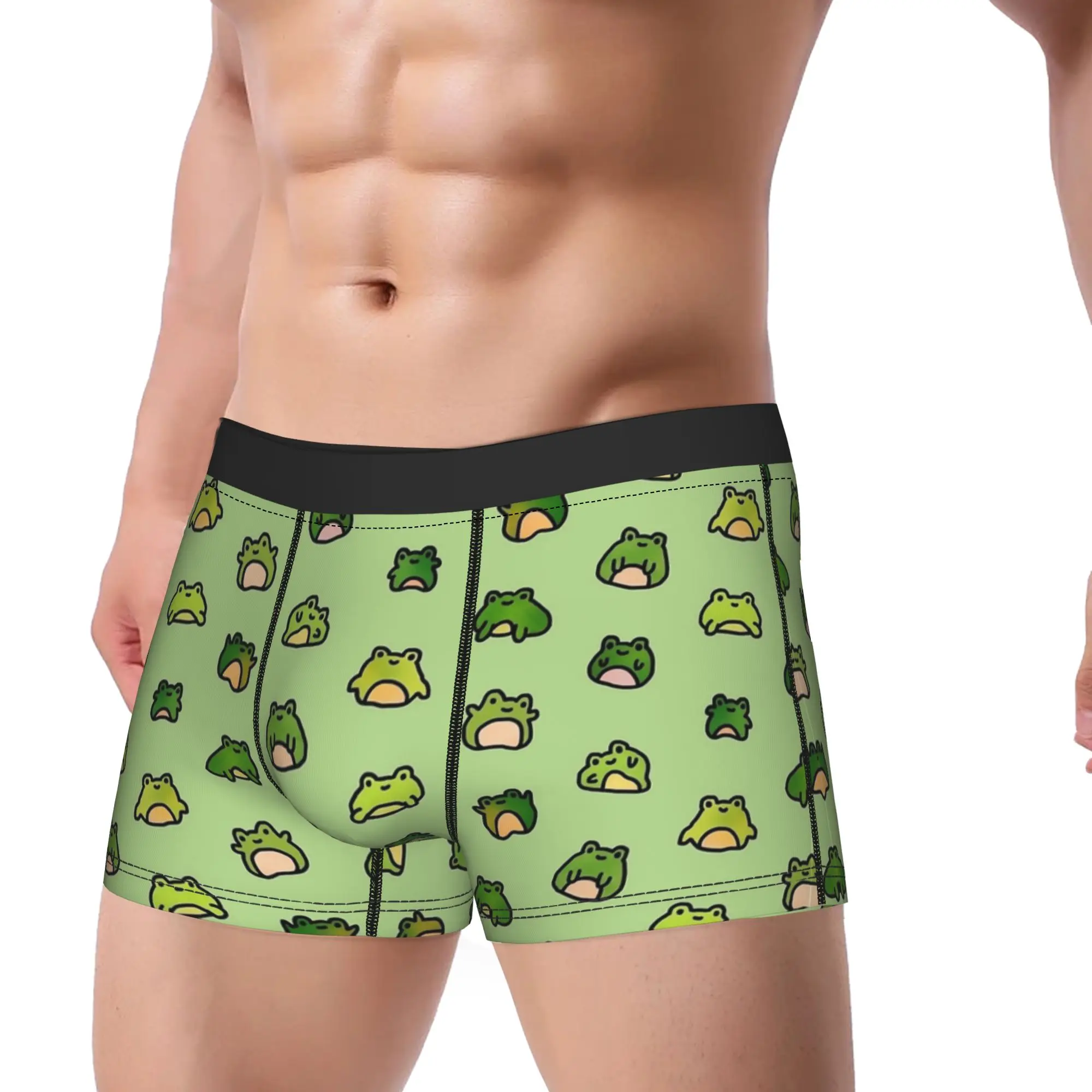 Frogs Doodle Boxer Brief  Underwear Quality Men's Sexy Soft Trunk Custom Oversize Panties