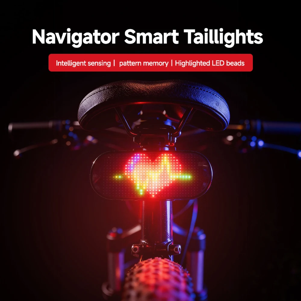 Motorcycle Bicycle Dynamic Pixel Panel Light LED Screen Eyes Rearview Mirror Lights APP Control Rear Decorative Light