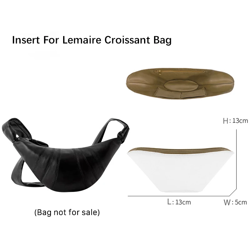 EverToner For Lem-aire Croissant Bag Inner Bucket Bag Storage Organizer Dupont Paper Utility Cloth Cosmetic Bag Makeup Pouch