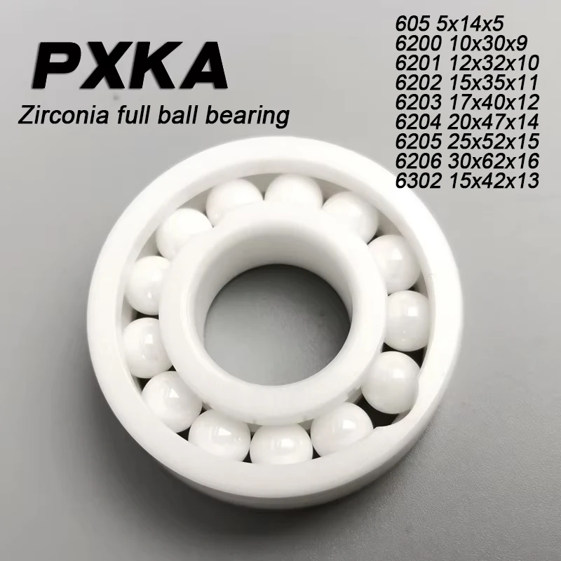 Free shipping Zirconia full ball ceramic bearing 605 6200 6201 6202 6203 6204 6205 6206CEF