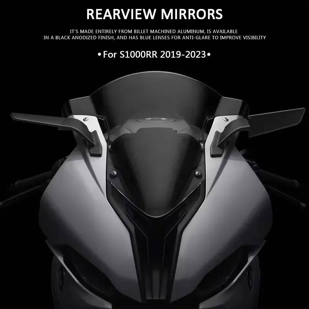 For BMW S1000RR S1000 RR 2019-2024 Motorcycle Adjustable Stealth Winglet Rearview Mirrors Sport Side Mirror Kit