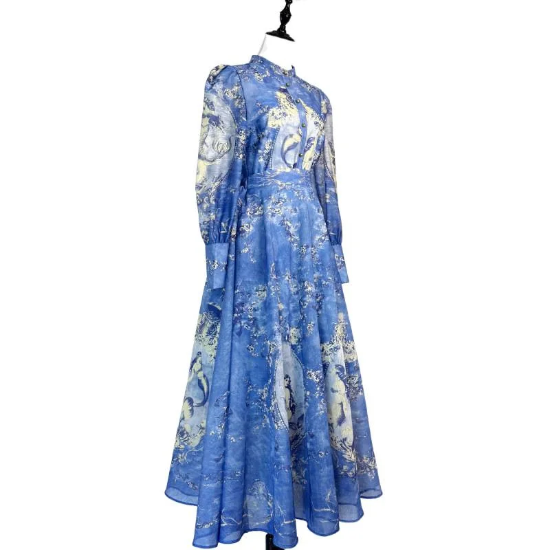 Ele Ensemble t-shirt demi-jupe Ensemble col montant bouton unique irt taille haute coupe ample jupe évasée français Sle