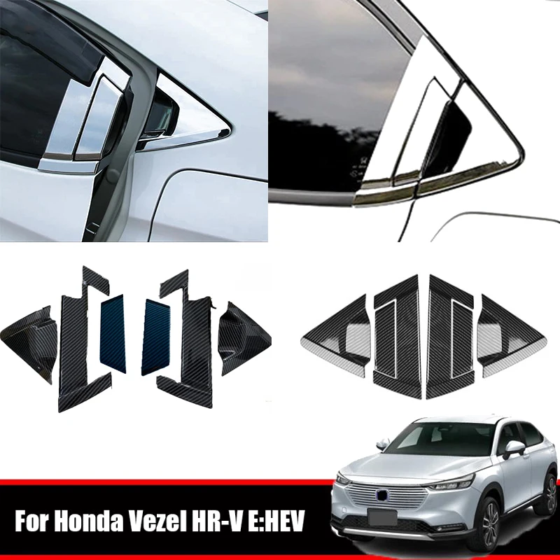 For Honda Vezel E:HEV HRV 2021 2022 2023 ABS Chrome Carbon Fiber Rear Door Handle Bowl Protector Frame Sticker Car Accessories