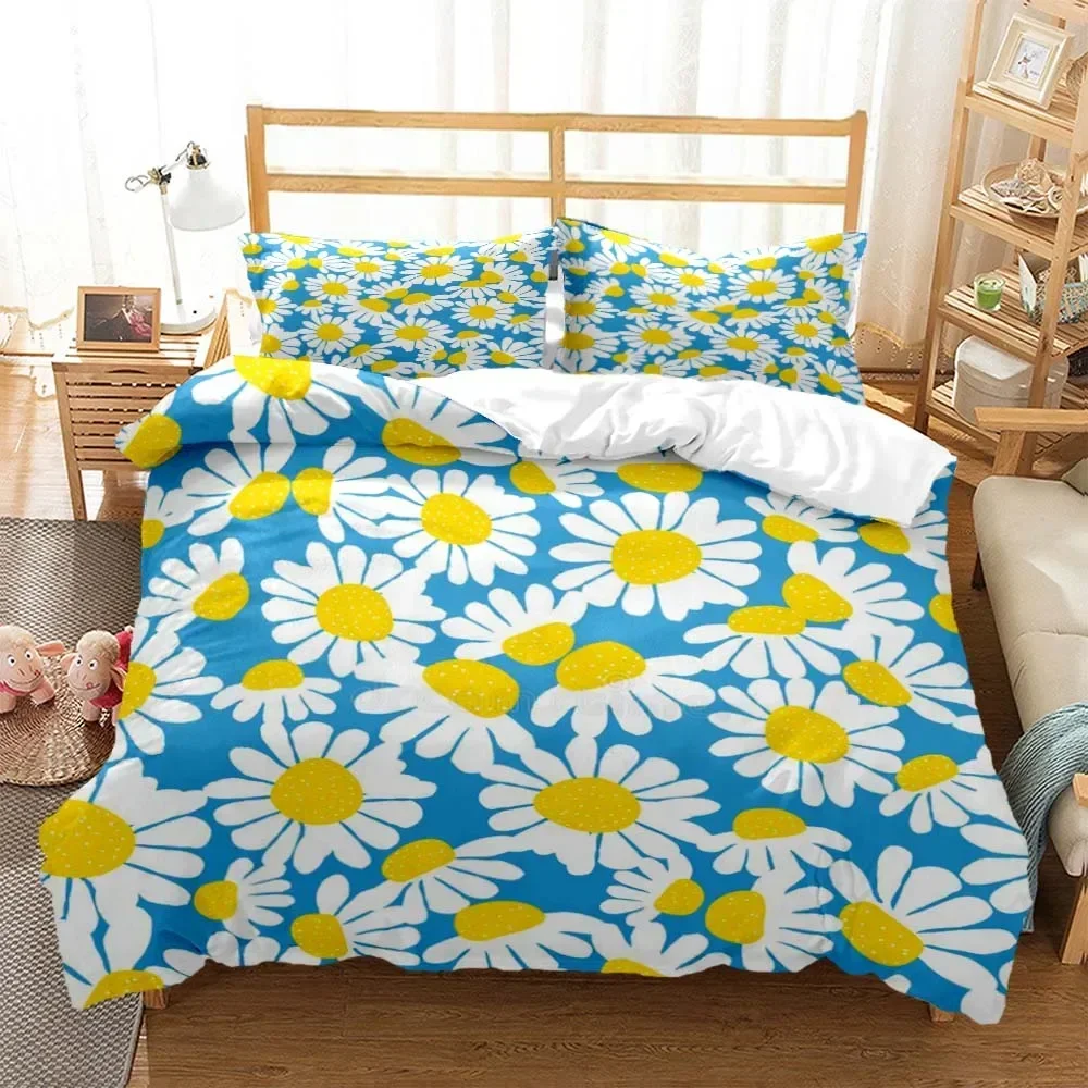 

The flower pattern is simple and fresh Comfortable Duvet Cover Pillowcase Bedding Set Children Bedroom Decoration Home Textile