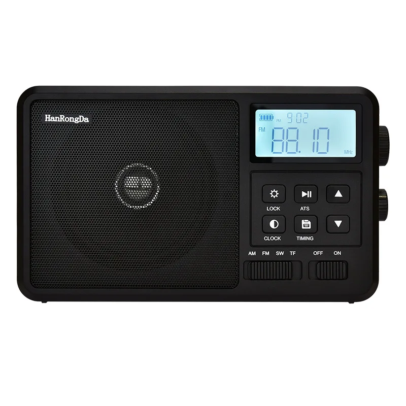 

Han rong da HRD-206 Radio FM AM SW Portable Radio LCD Large Screen Full Band Radio Battery Recording Speaker