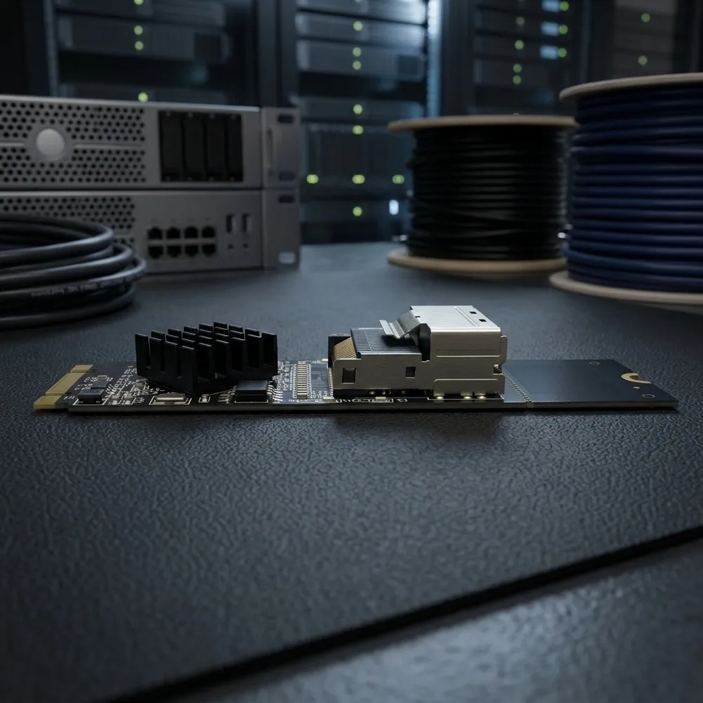 For Data Center SFF-8087 Adapter Storage Controller Multi Port Data Transfer Card Adapter Black PCB Material Build