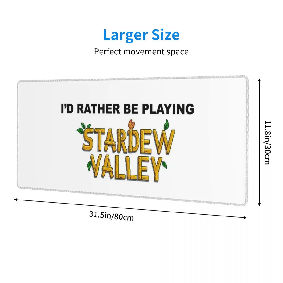 Large Mouse Pad I'd Rather Be Playing Stardew Valley Gamer PC Laptop Mats Keyboard Carpet Computer Gaming Office Desk Mat