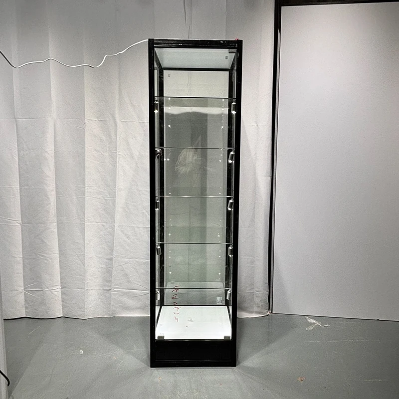 

Keway Full Vision View Aluminum Frame Glass Display showcase Glass Cabinet Vertical showcase